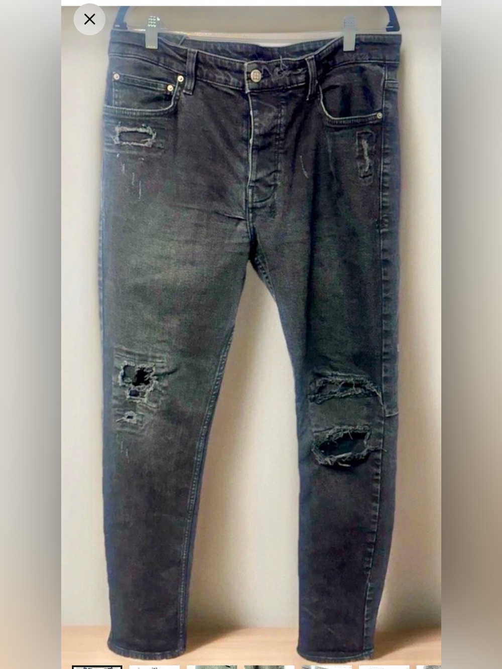 Ksubi Van Winkle Black Distressed Denim Skinny Jeans Men’s 36 Made in Turkey F - Picture 2 of 15